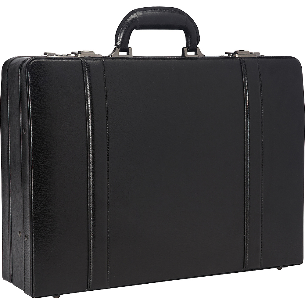 Mancini Leather Goods Expandable Attach Case Black Mancini Leather Goods Non Wheeled Business Cases