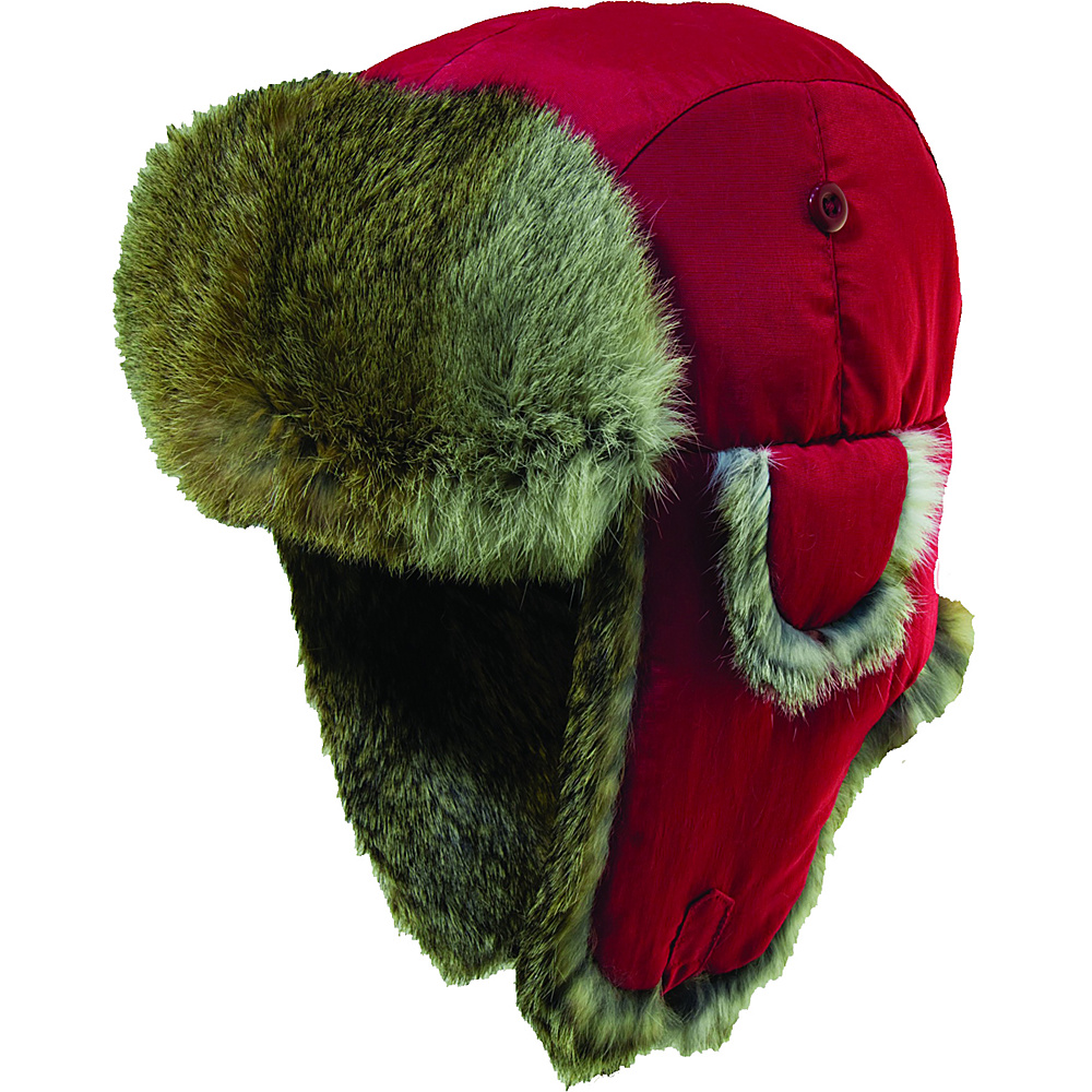 Woolrich Supplex Fur Trooper Hat Red Medium Woolrich Hats