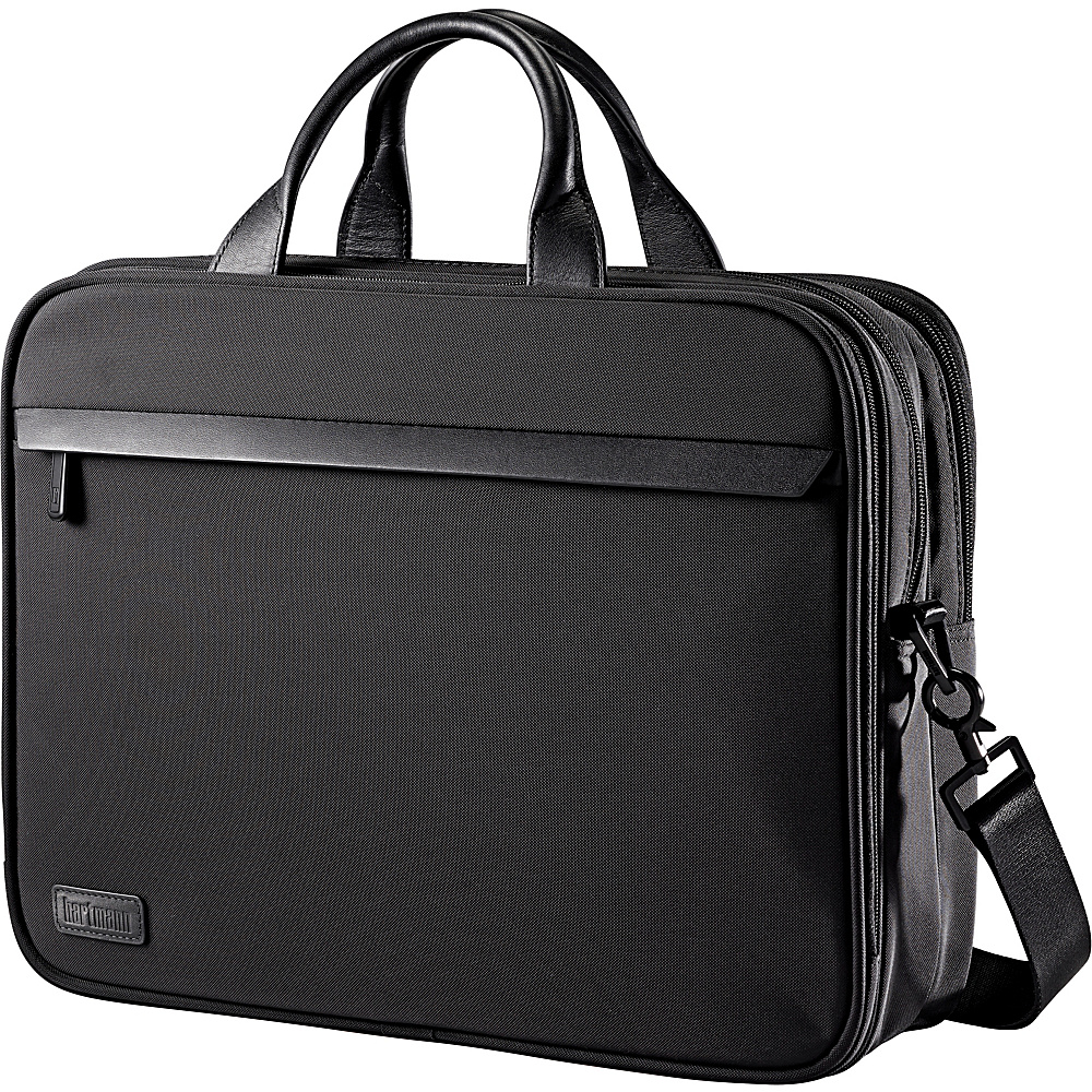 Hartmann Luggage Minimalist Double Compartment Brief Black Hartmann Luggage Non Wheeled Business Cases
