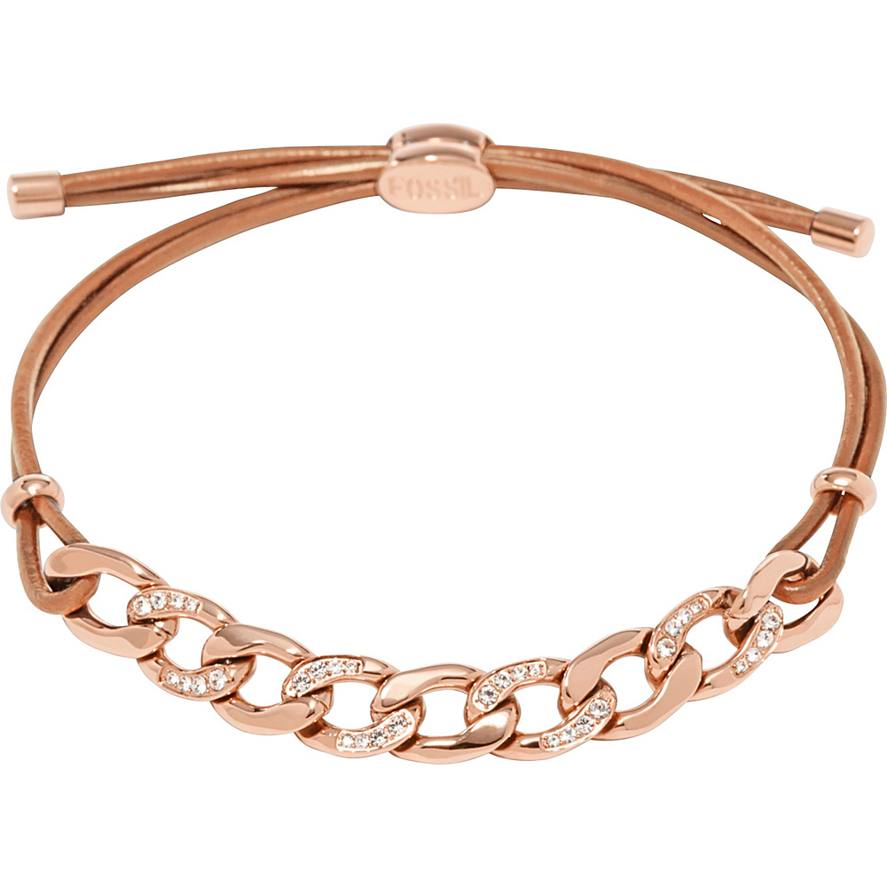 Fossil Glitz Curb Chain Starter Bracelet Rose Gold Turquois Fossil Other Fashion Accessories