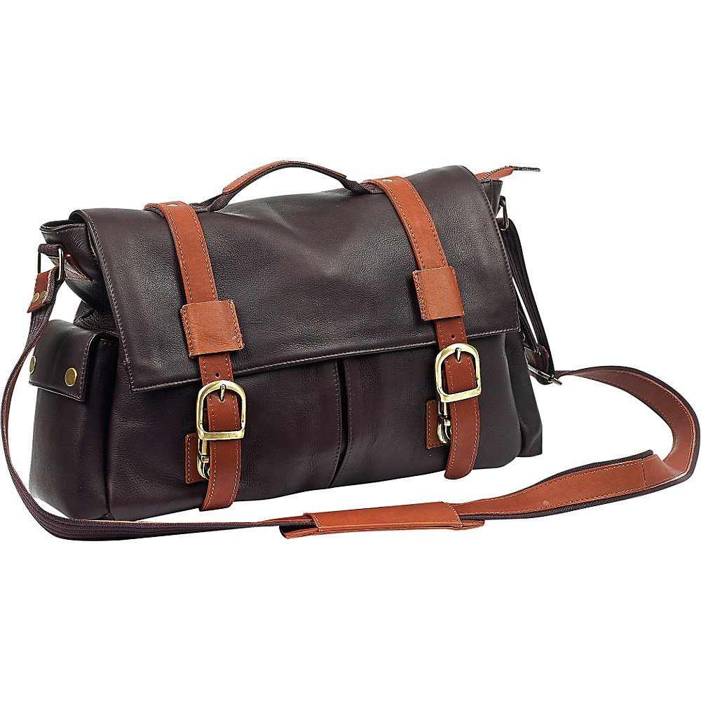 Robert Myers Classic Messenger Brown with Tan Robert Myers Messenger Bags