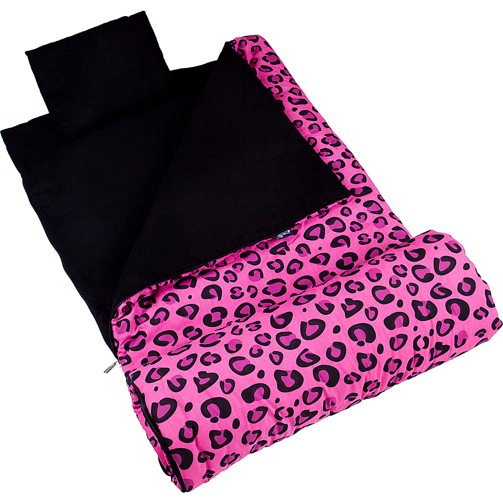 Wildkin Pink Leopard Original Sleeping Bag Pink Leopard Wildkin Travel Pillows Blankets