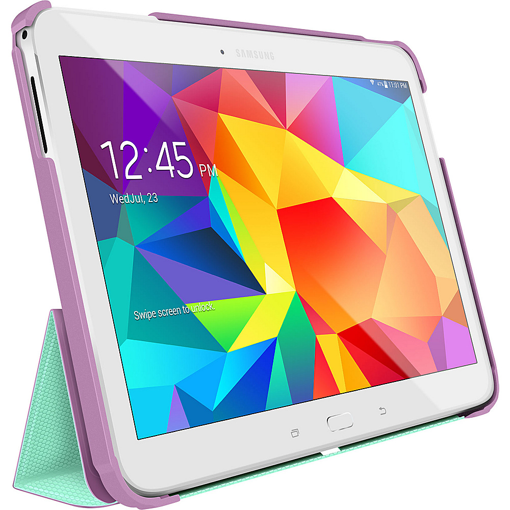 rooCASE Origami 3D Slim Shell Folio Case Cover for Samsung Galaxy Tab 4 10.1 Radiant Orchid Mint Candy rooCASE Electronic Cases