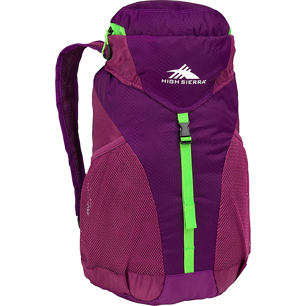 High Sierra 20L Packable Sport Backpack EGGPLANT BERRY BLAST LIME High Sierra Lightweight packable expandable bags