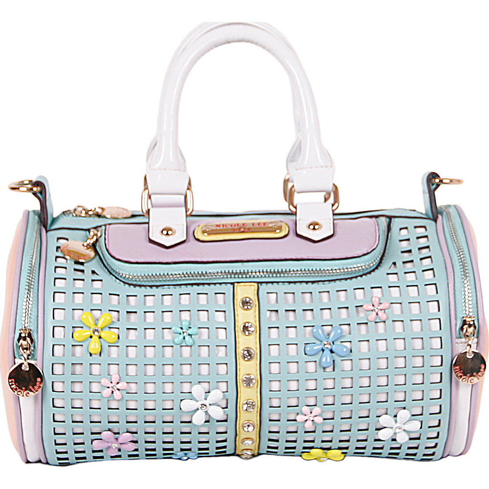 Nicole Lee Selina Floral Pastel Barrel Bag Mint Nicole Lee Manmade Handbags