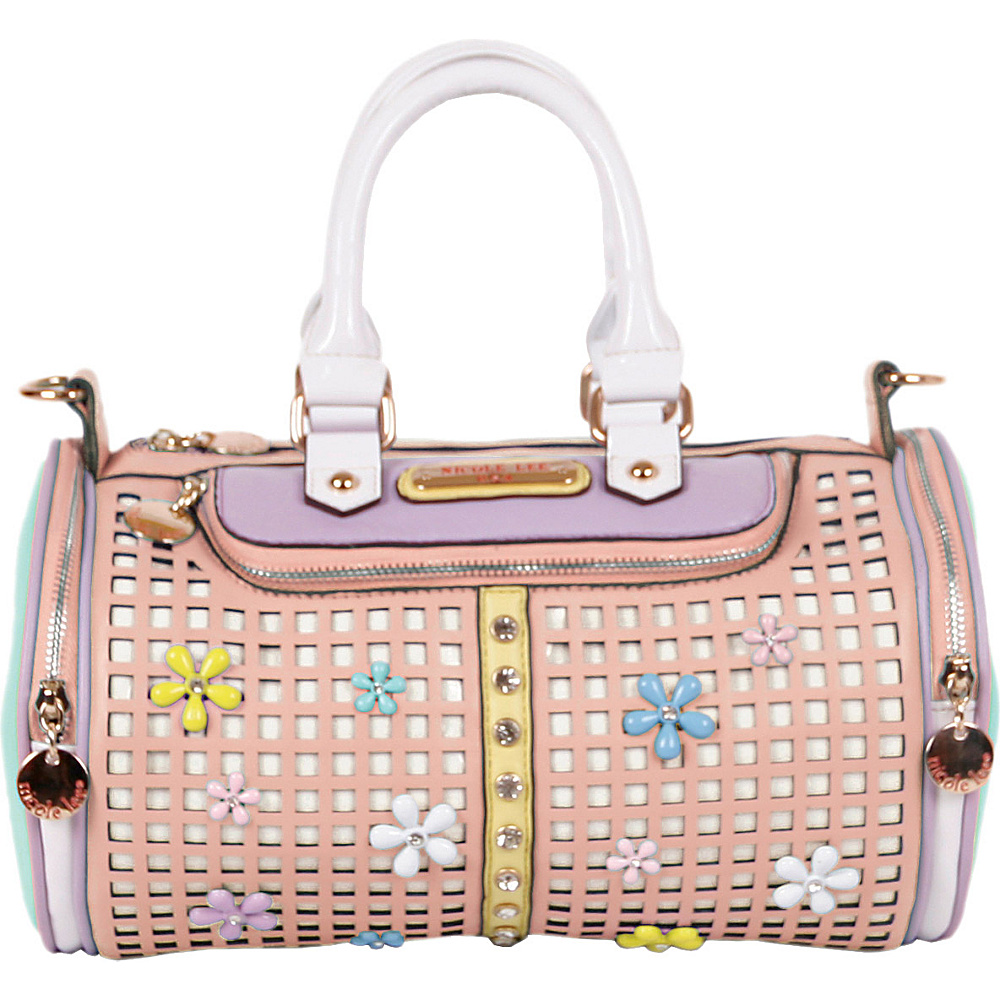 Nicole Lee Selina Floral Pastel Barrel Bag Peach Nicole Lee Manmade Handbags