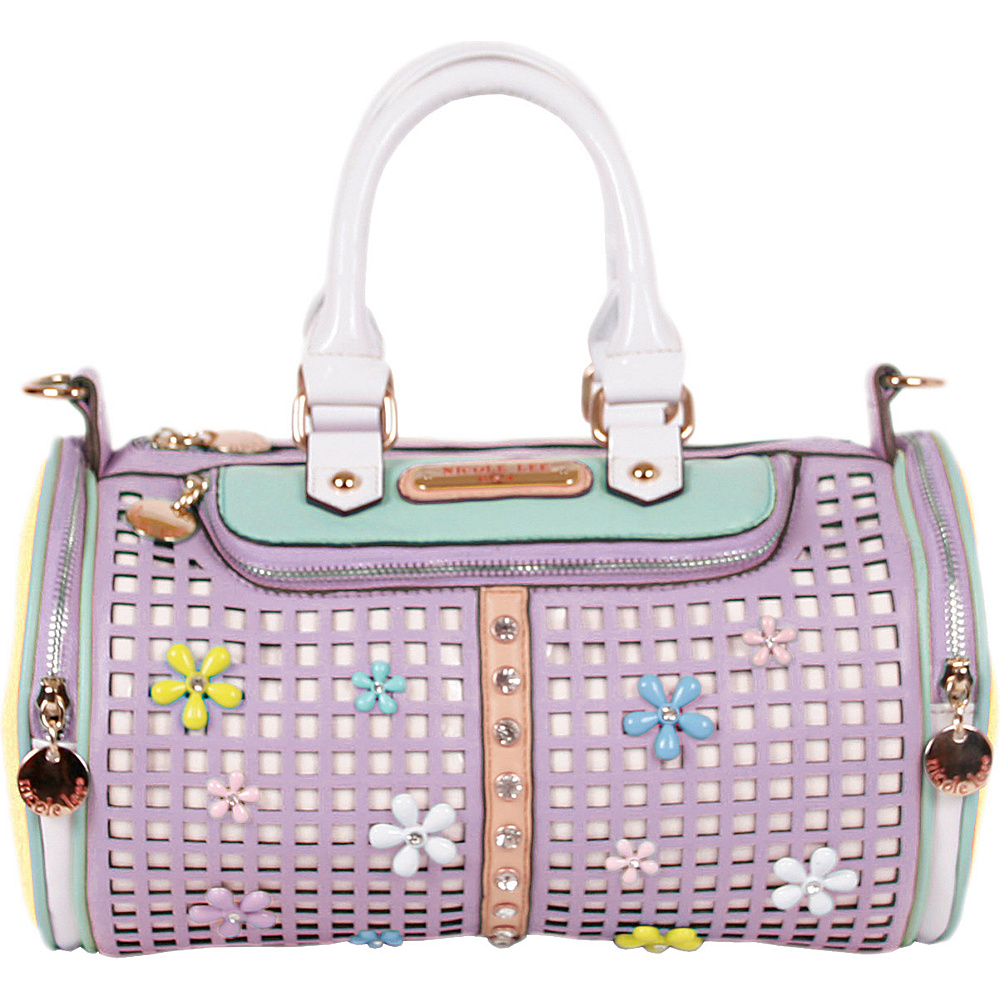 Nicole Lee Selina Floral Pastel Barrel Bag Lilac Nicole Lee Manmade Handbags