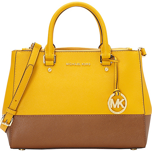 MICHAEL Michael Kors Sutton Medium Color-Block Satchel Sun/Luggage - MICHAEL Michael Kors Designer Handbags