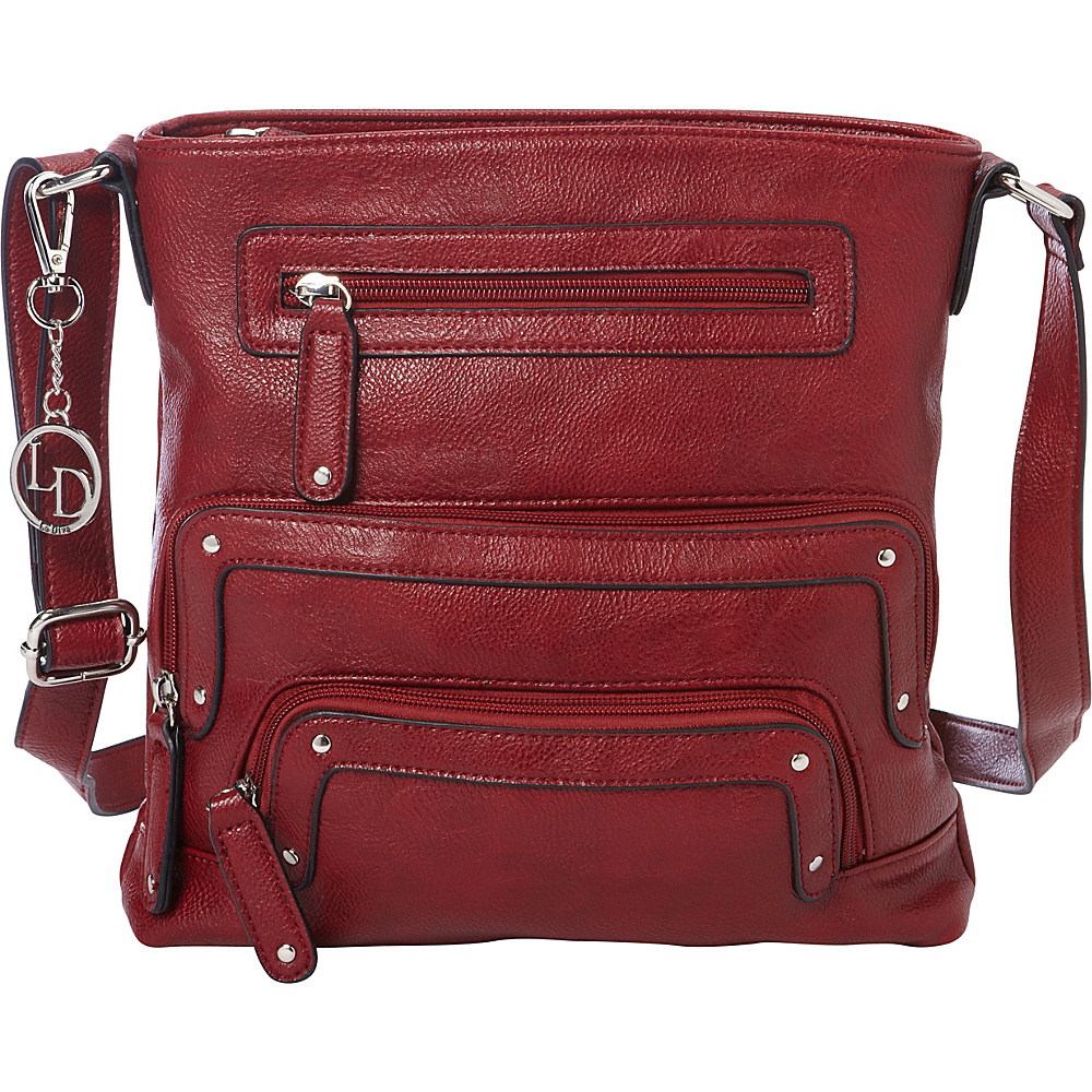 La Diva Crossbody with Pockets Red La Diva Manmade Handbags