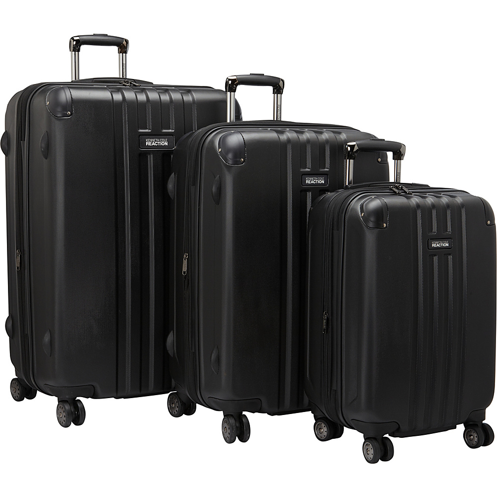 Kenneth Cole Reaction Reverb 3 Piece Expandable Hardside Spinner Set Black Kenneth Cole Reaction Luggage Sets