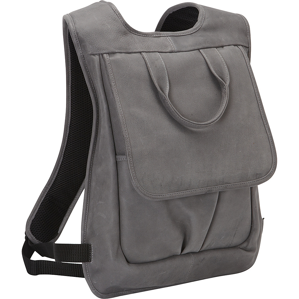 Piel Slim Flap Laptop Backpack Charcoal Piel Business Laptop Backpacks