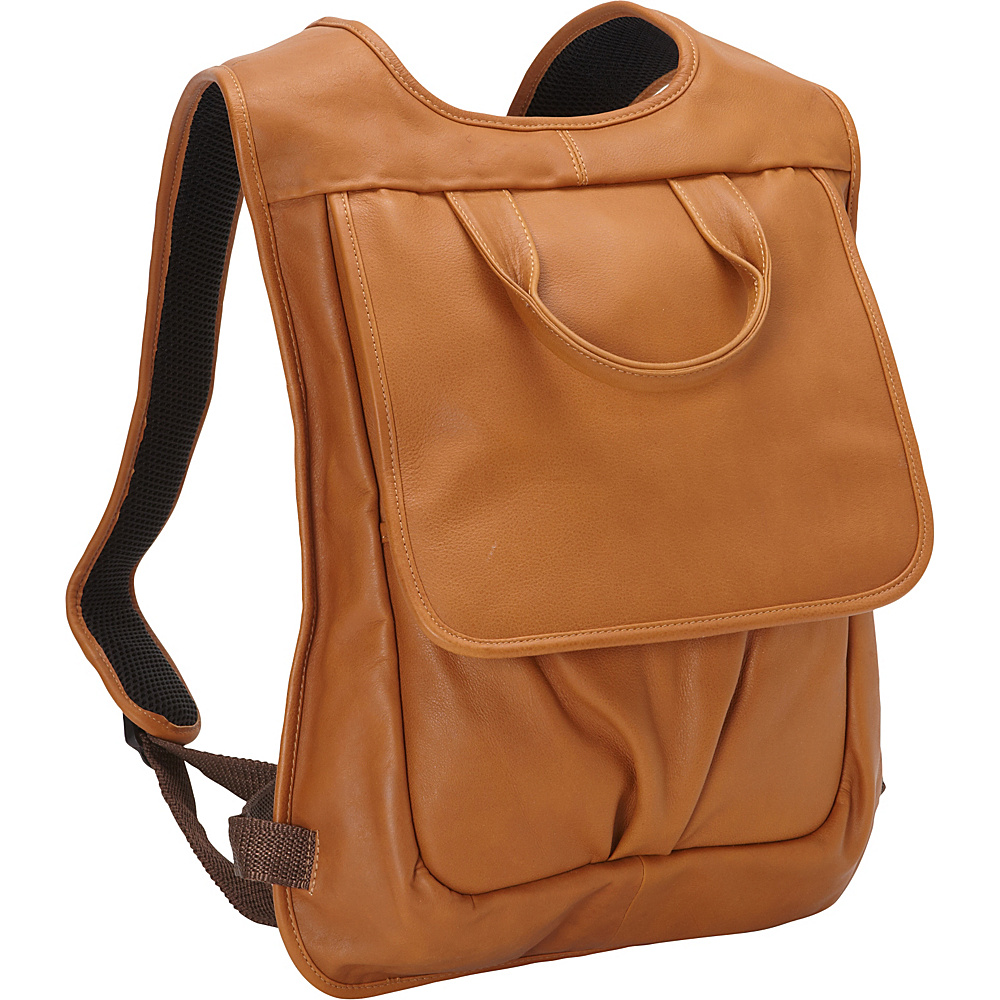 Piel Slim Flap Laptop Backpack Honey Piel Business Laptop Backpacks