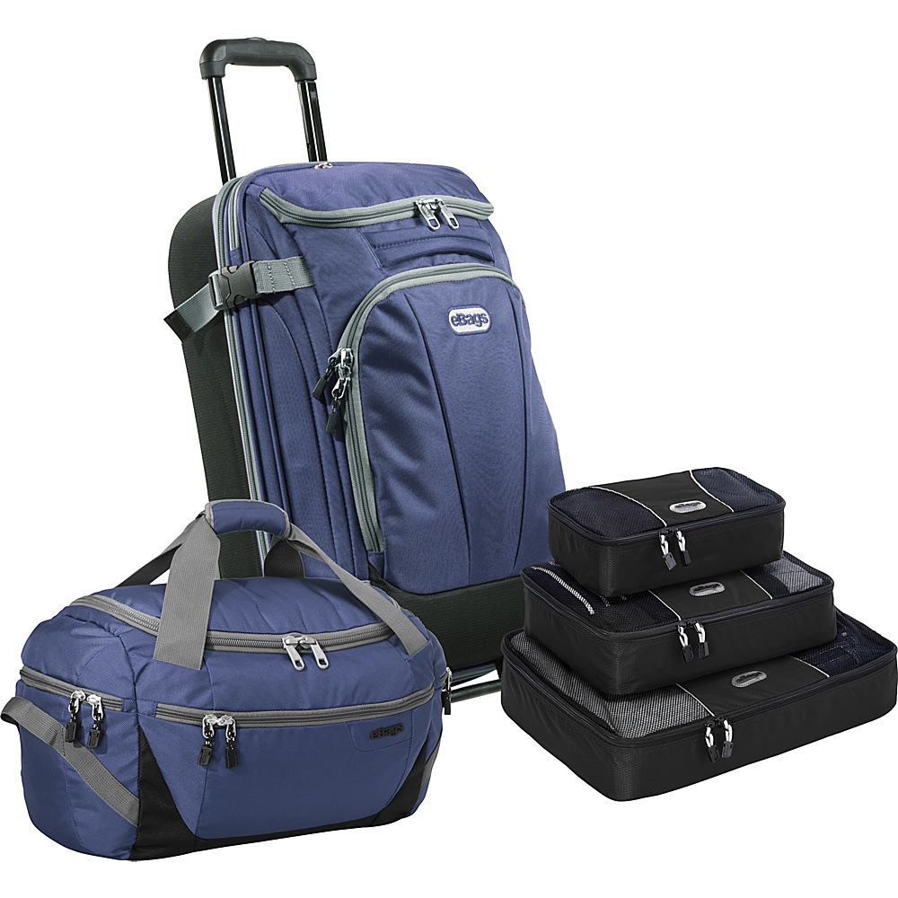 eBags Value Set TLS Companion Duffel TLS Mini 21 Wheeled Duffel Packing Cube 3pc Set Blue Yonder eBags Luggage Sets