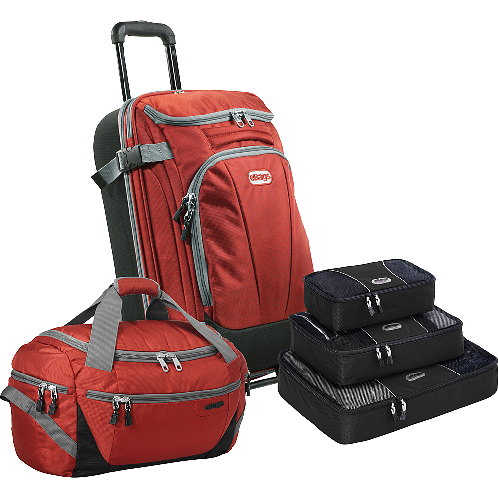eBags Value Set TLS Companion Duffel TLS Mini 21 Wheeled Duffel Packing Cube 3pc Set Sinful Red eBags Luggage Sets
