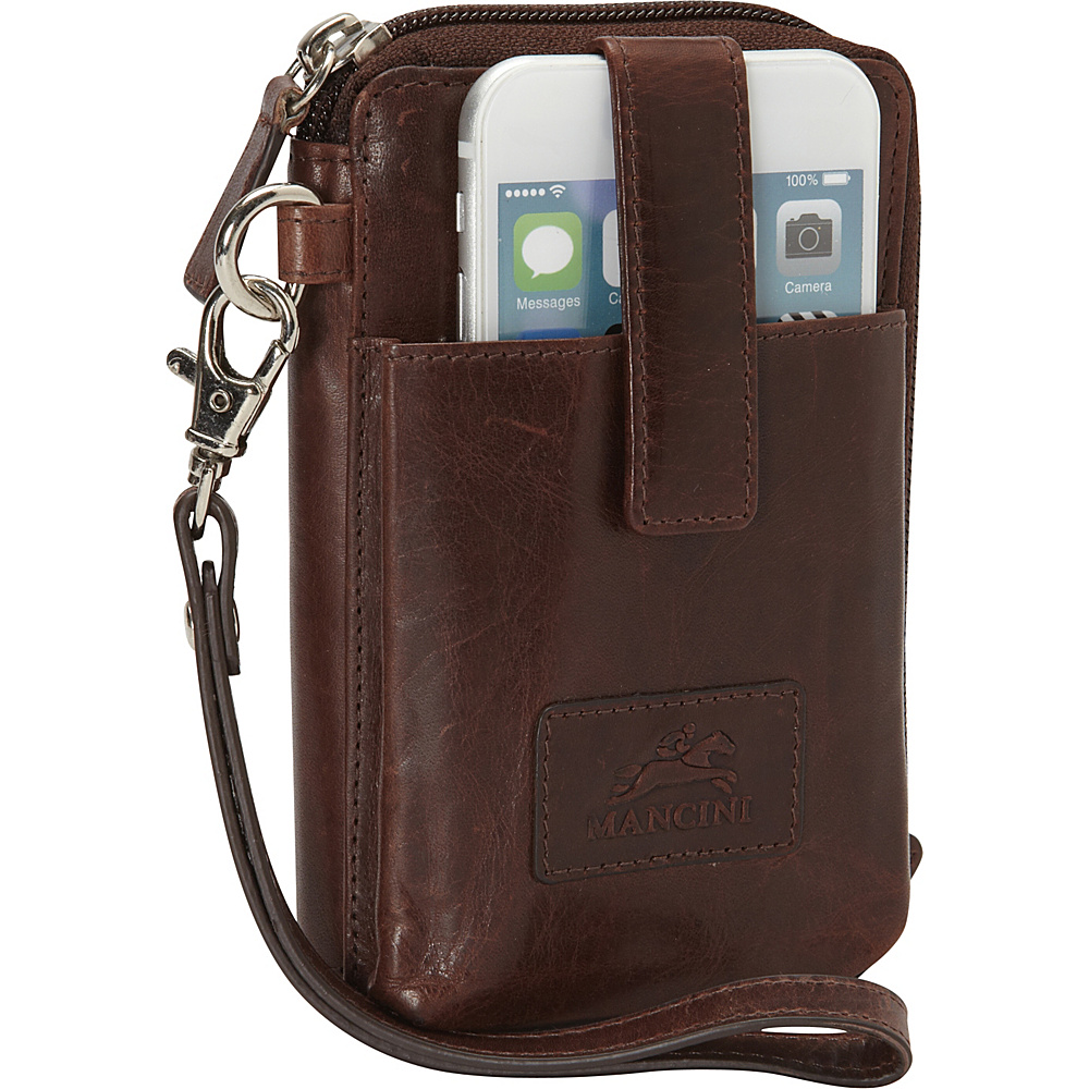 Mancini Leather Goods Cell Phone RFID Wallet Brown Mancini Leather Goods Women s Wallets