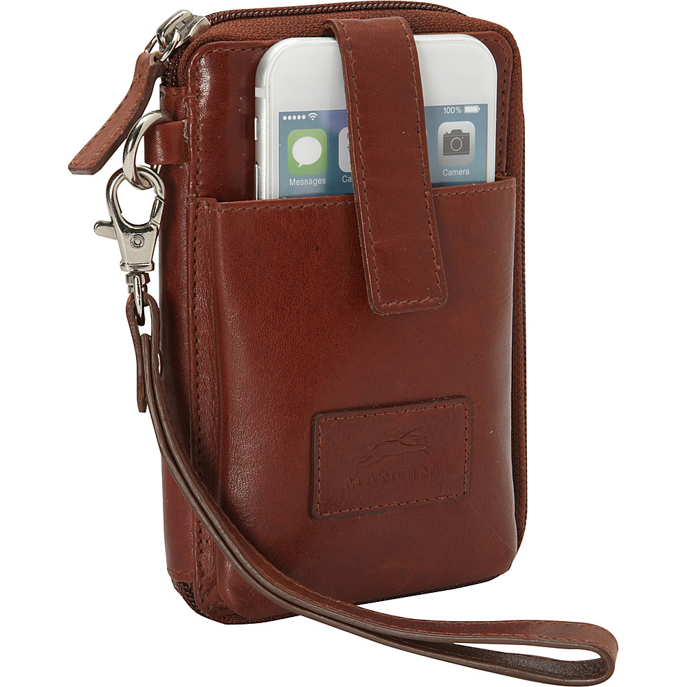 Mancini Leather Goods Cell Phone RFID Wallet Cognac Mancini Leather Goods Women s Wallets