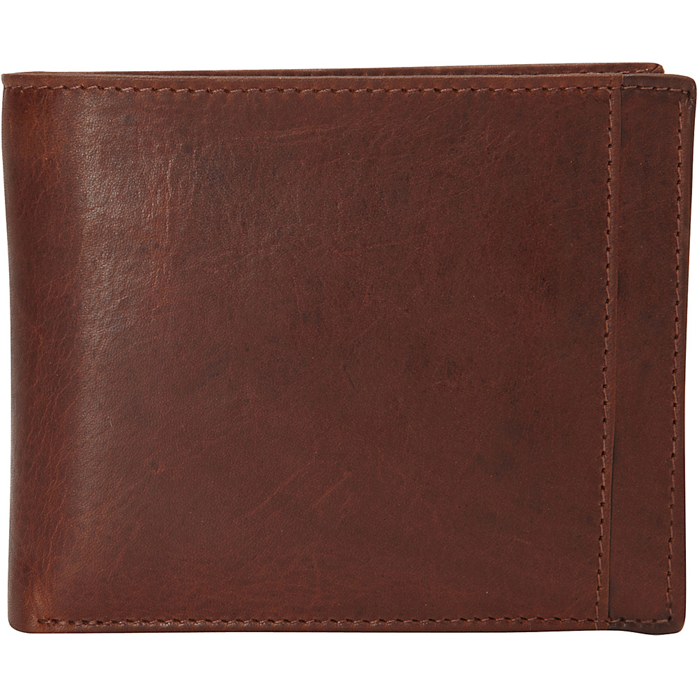 Mancini Leather Goods Mens RFID Billfold with Removable Passcase Cognac Mancini Leather Goods Men s Wallets