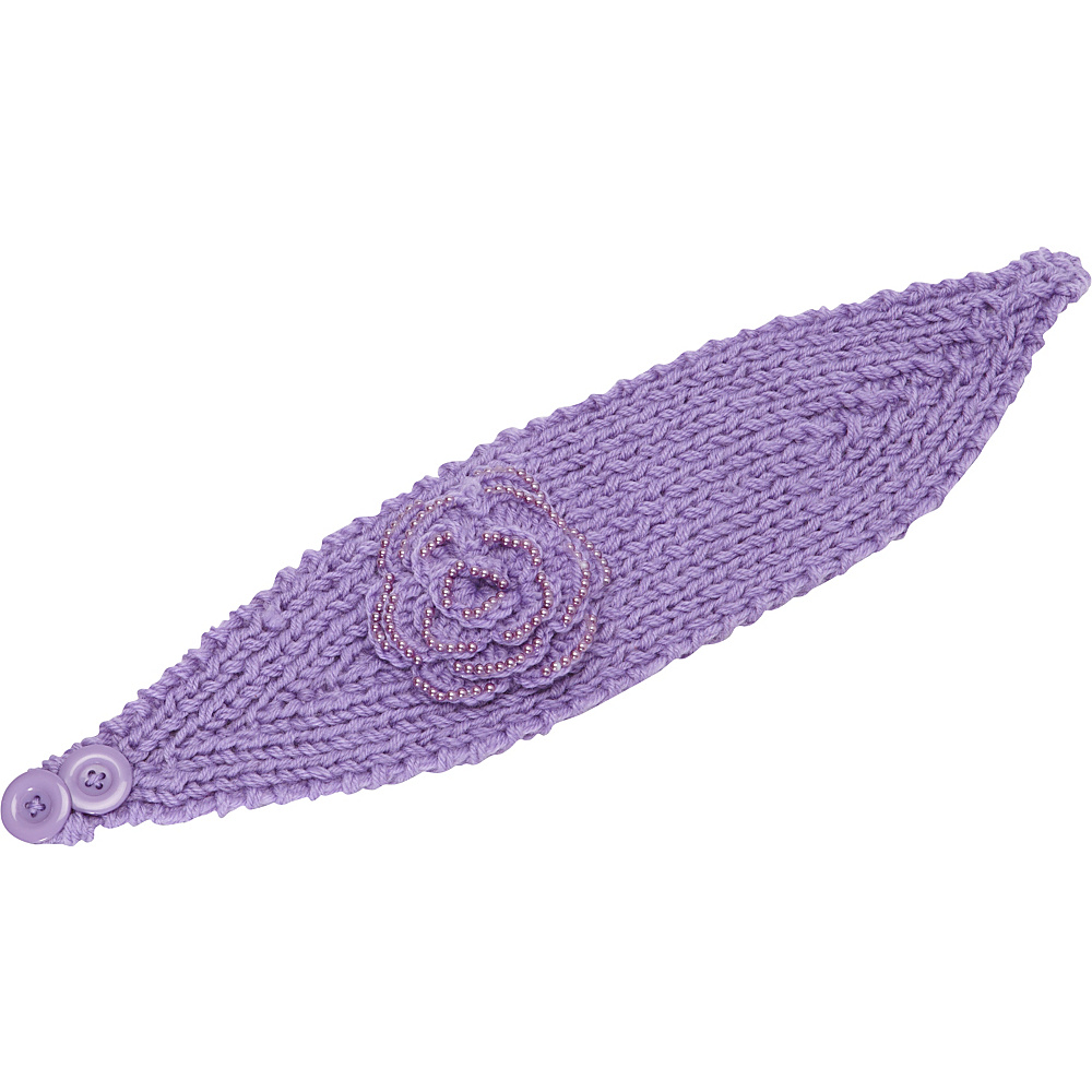 Magid Knit Beaded Flower Head Wrap Lavender Magid Hats Gloves Scarves