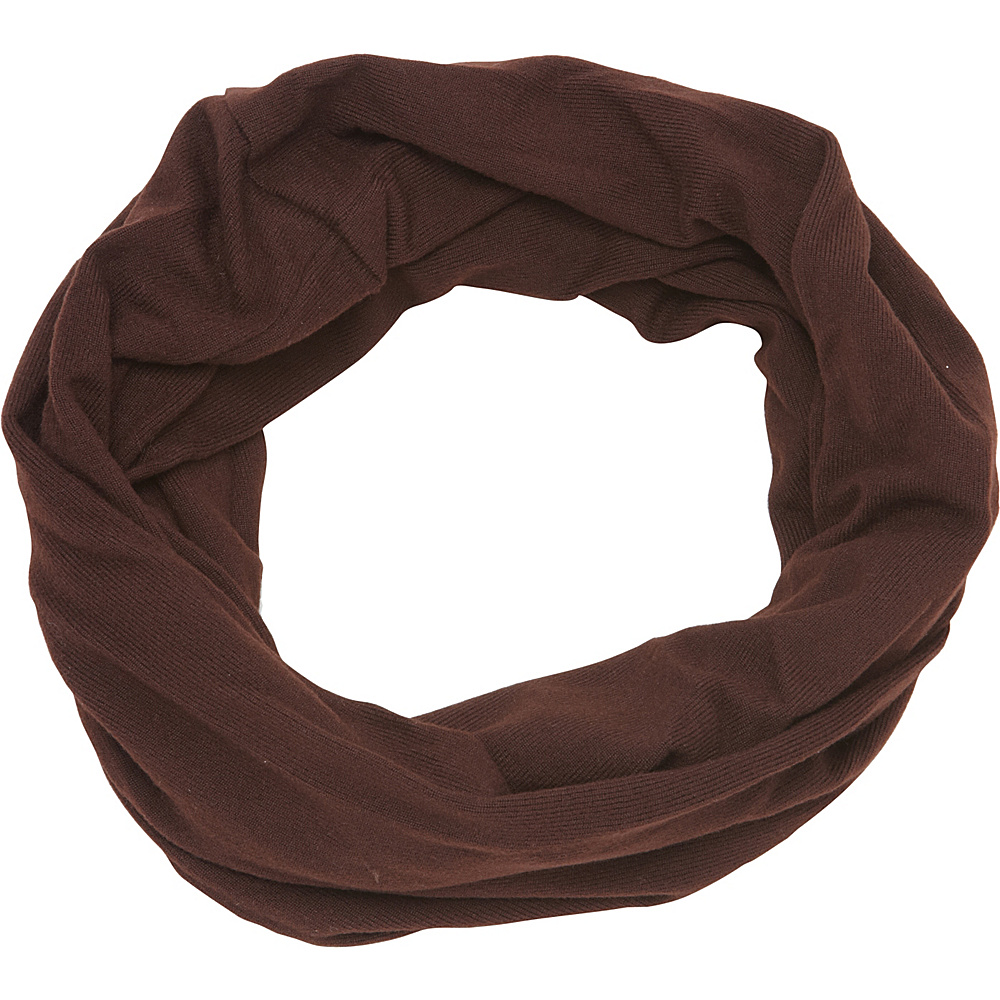 Magid Solid Infinity Scarf Brown Magid Hats Gloves Scarves