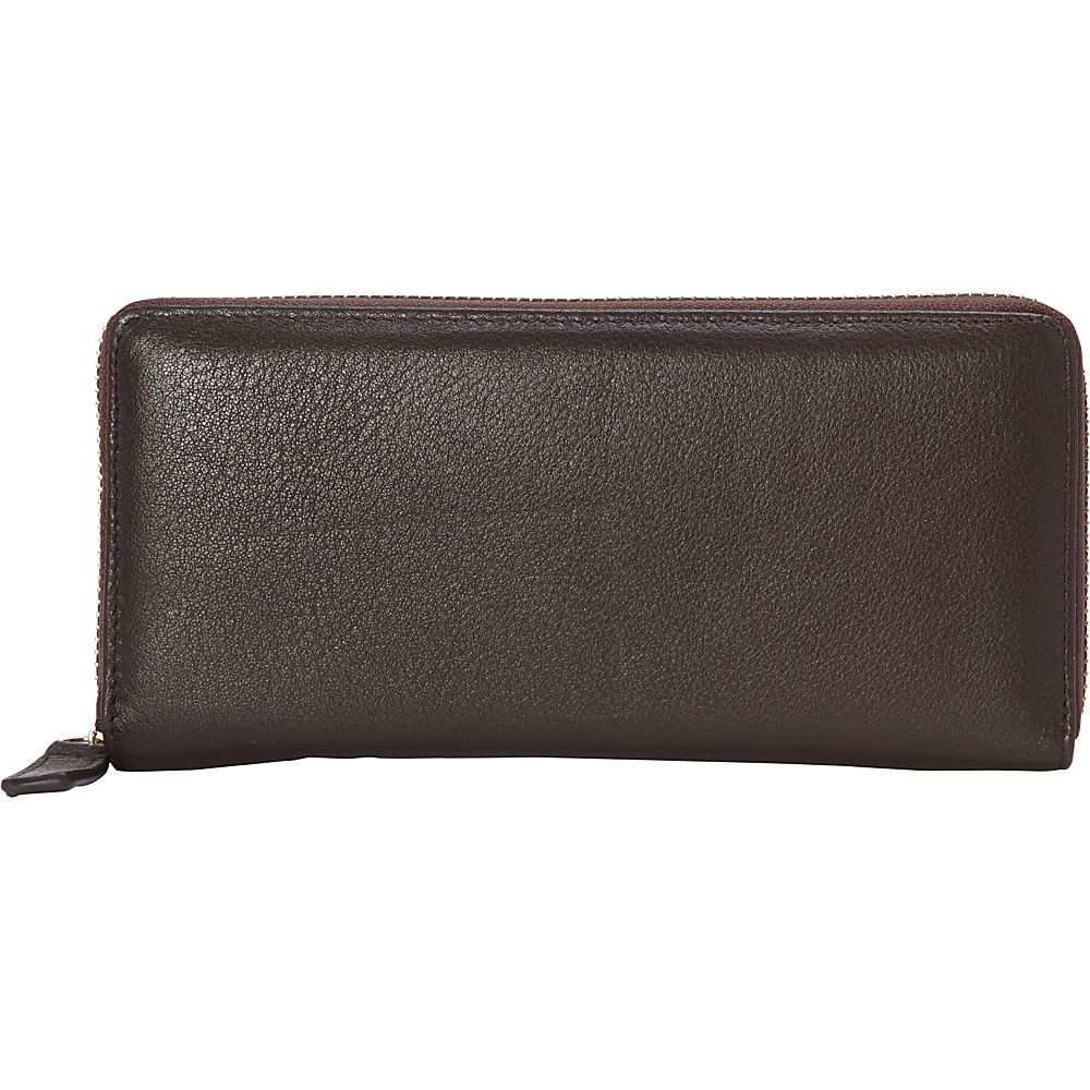 R R Collections Top Zip Around Ladies Wallets Brown R R Collections Women s Wallets
