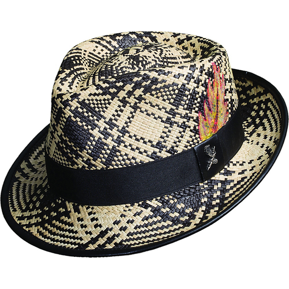 Carlos Santana Hats Fenix Panama Fedora Black Medium Carlos Santana Hats Hats Gloves Scarves