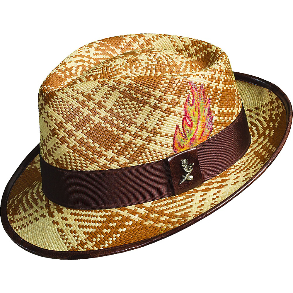 Carlos Santana Hats Fenix Panama Fedora Brown Medium Carlos Santana Hats Hats Gloves Scarves