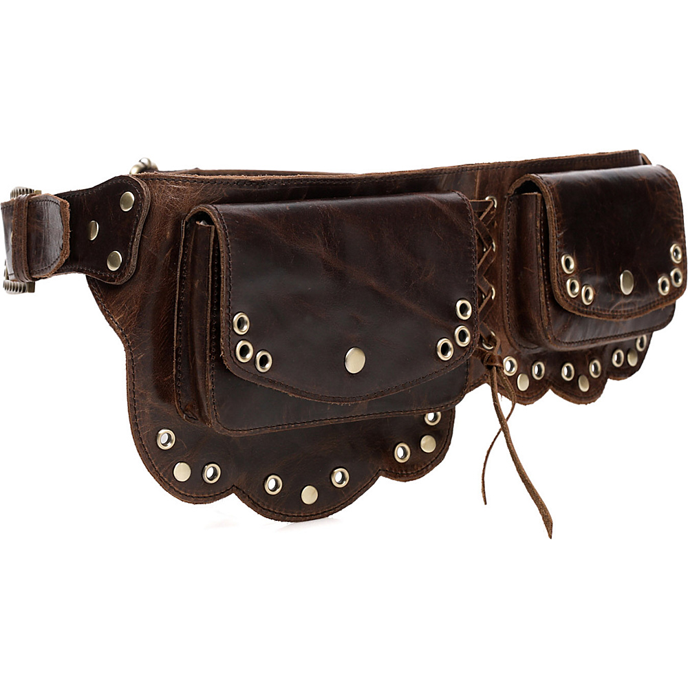Vicenzo Leather Nieve Chic Genuine Leather Fanny Pack Waist Pack Brown Vicenzo Leather Waist Packs