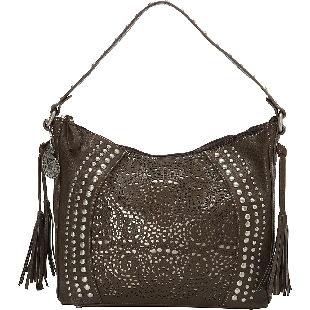 Bandana Mesa Collection Slouch Hobo Shoulder Bag CHOCOLATE METALLIC Bandana Manmade Handbags