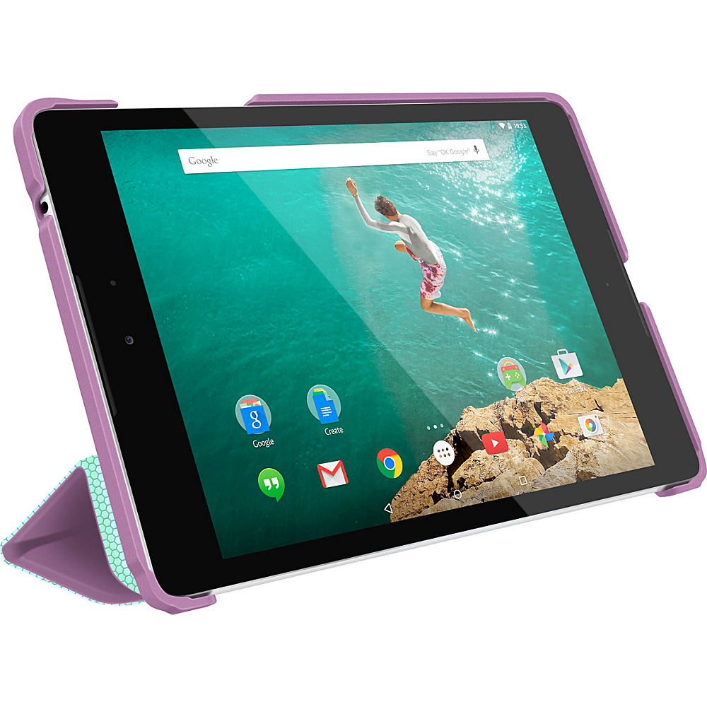 rooCASE Origami 3D Slim Shell Case for Nexus 9 Tablet Radiant Orchid Mint Candy rooCASE Electronic Cases