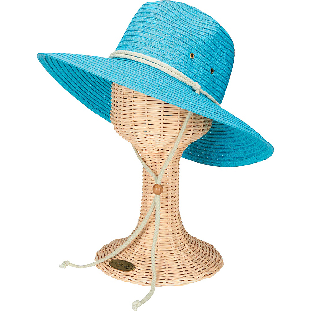 San Diego Hat Sunbrim Hat with Rope Chin Cord Turquoise San Diego Hat Hats Gloves Scarves