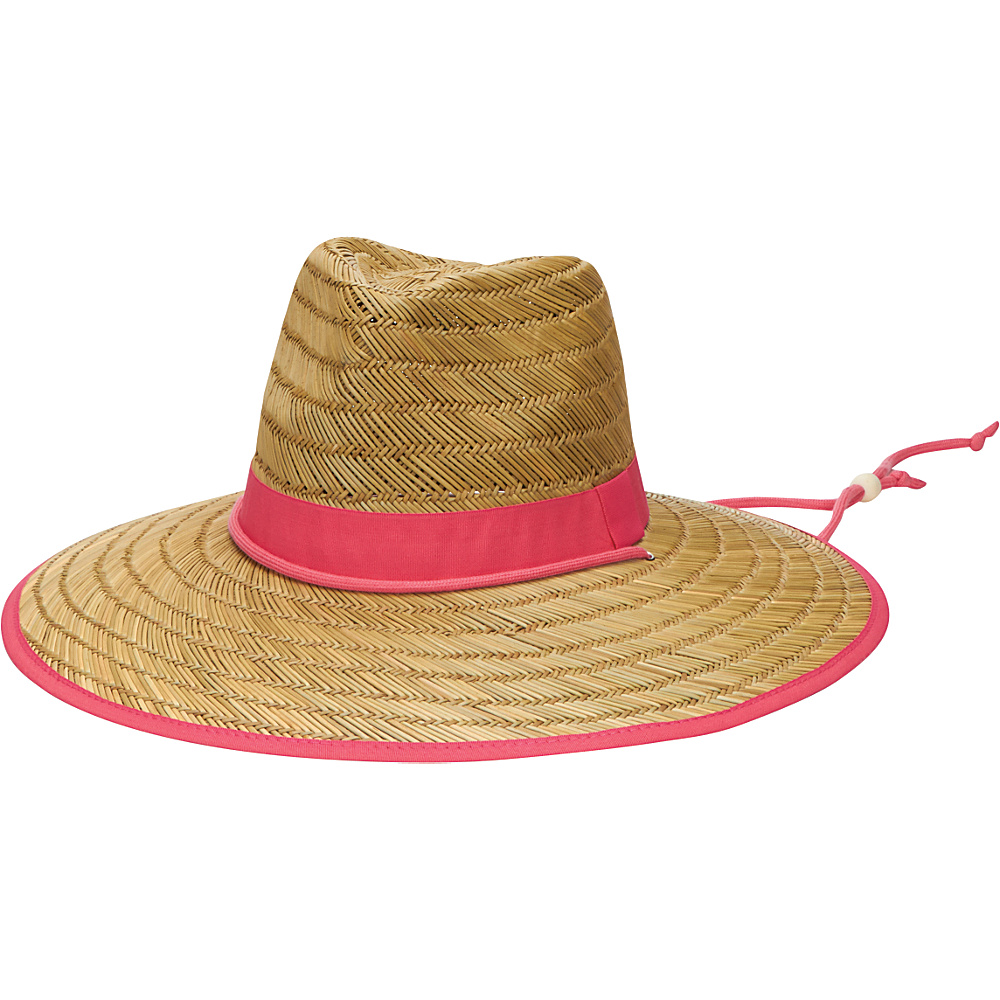 San Diego Hat Rush Straw Lifeguard Hat with Band and Chin Cord Hot Pink San Diego Hat Hats Gloves Scarves