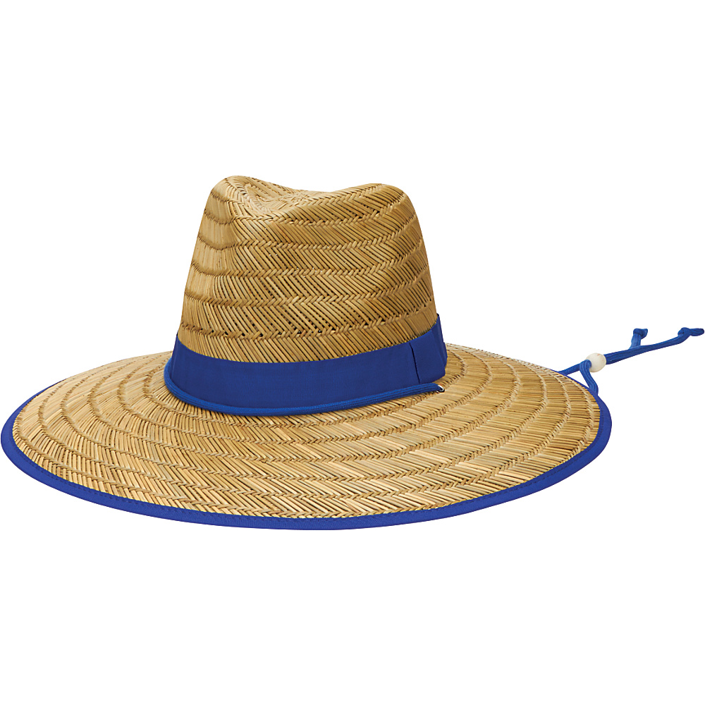 San Diego Hat Rush Straw Lifeguard Hat with Band and Chin Cord Royal San Diego Hat Hats Gloves Scarves