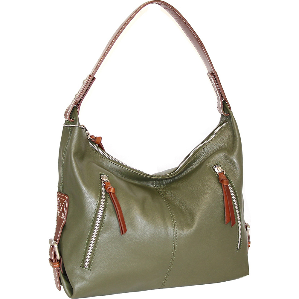 Nino Bossi Helena Hobo Green Nino Bossi Leather Handbags