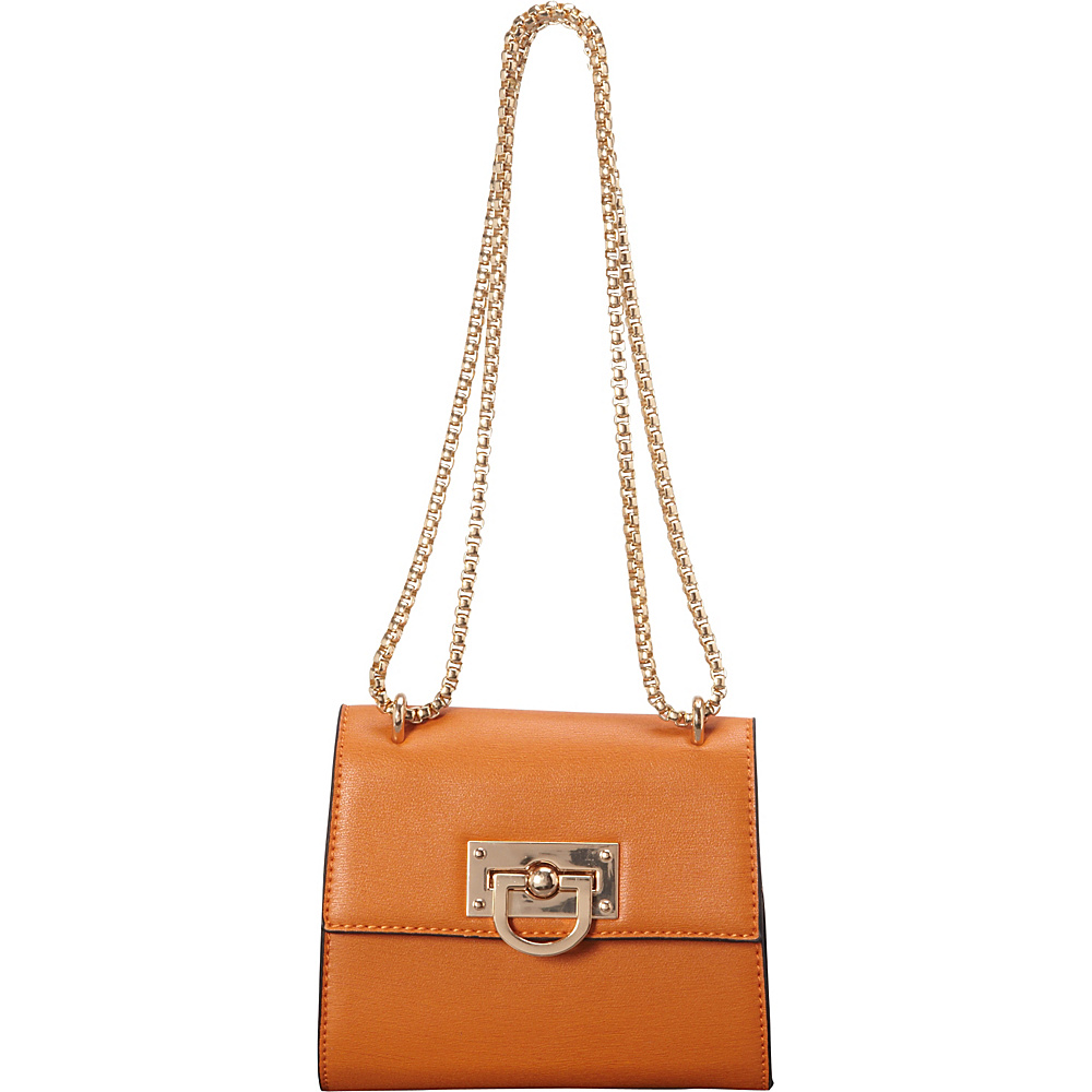 SW Global Clora Chain Handle Shoulder Bag Orange SW Global Manmade Handbags