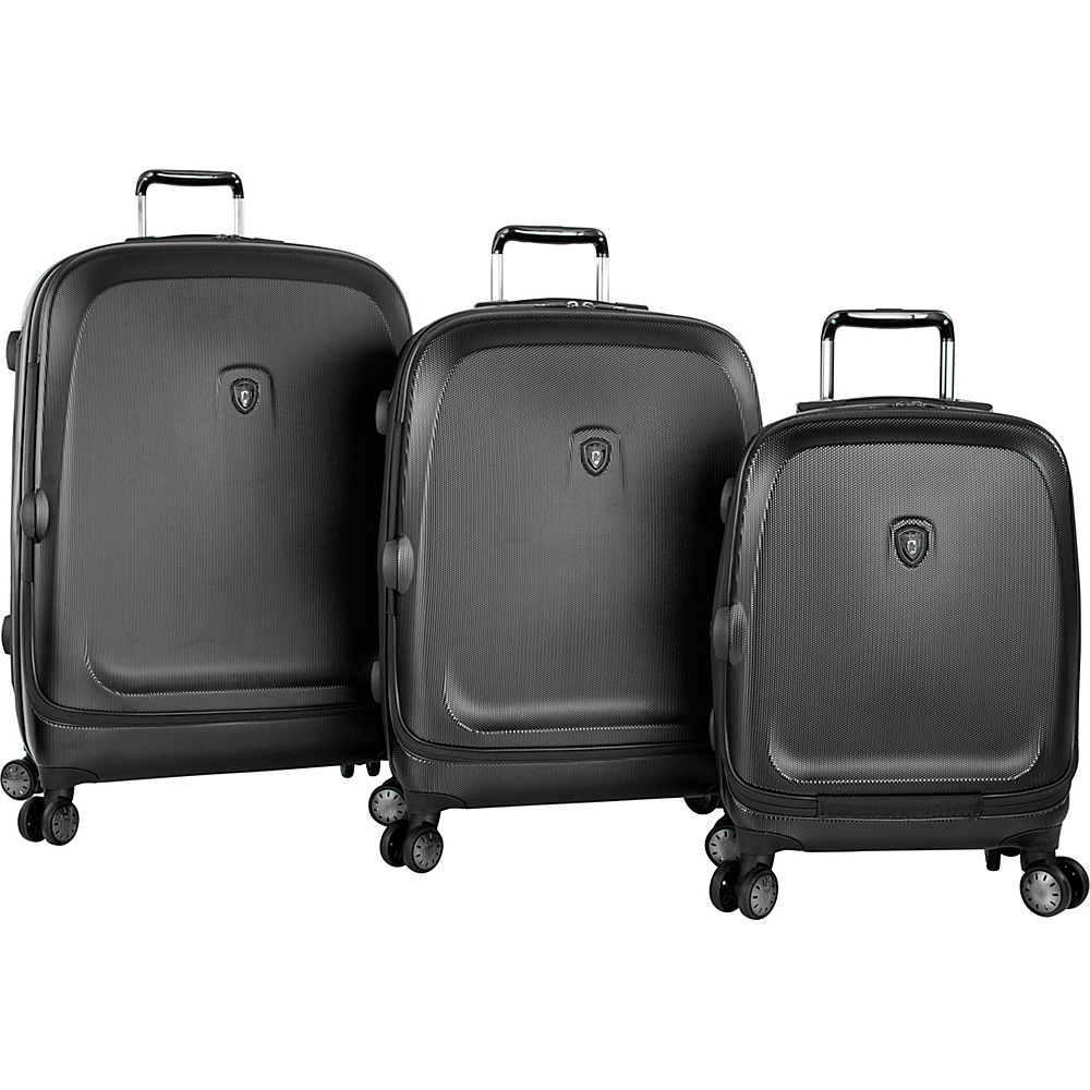 Heys America Gateway Widebody SmartLuggage 3pc Luggage Set Black Heys America Luggage Sets