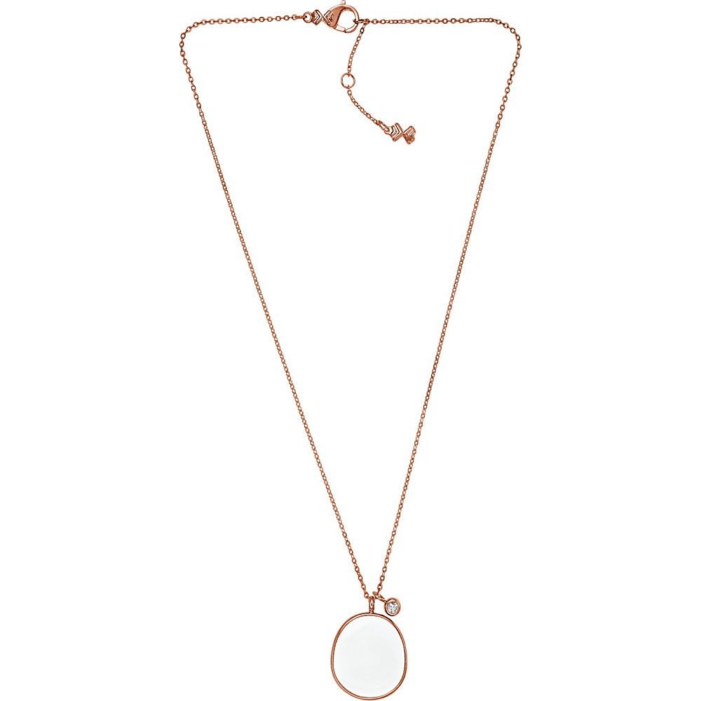 Skagen White Sea Glass Pendant Necklace Rose Gold Skagen Other Fashion Accessories