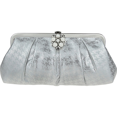 UPC 639268029180 product image for Nina Handbags Abilene Clutch White/Silver - Nina Handbags Evening Bags | upcitemdb.com