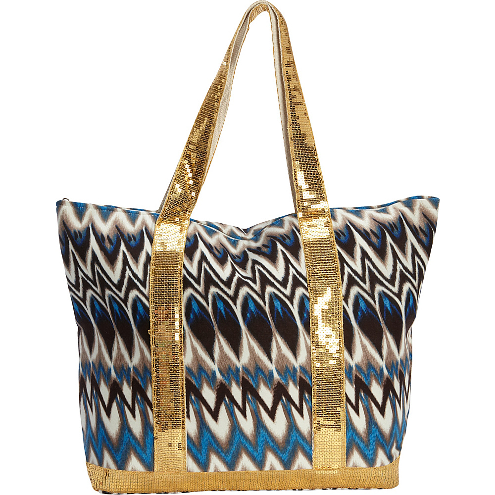 Magid Glitter Tribal Tote Blue Magid Fabric Handbags