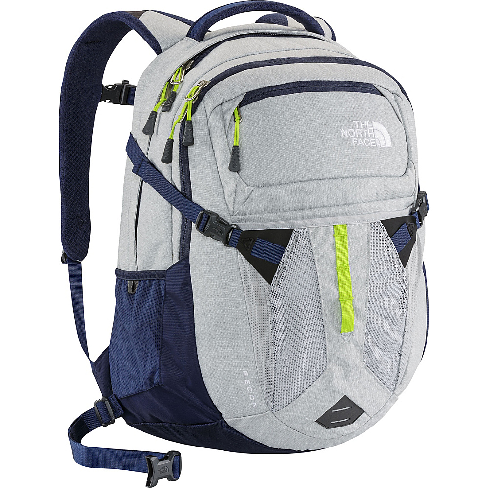 The North Face Recon Laptop Backpack High Rise Grey Heather Lantern Green The North Face Laptop Backpacks