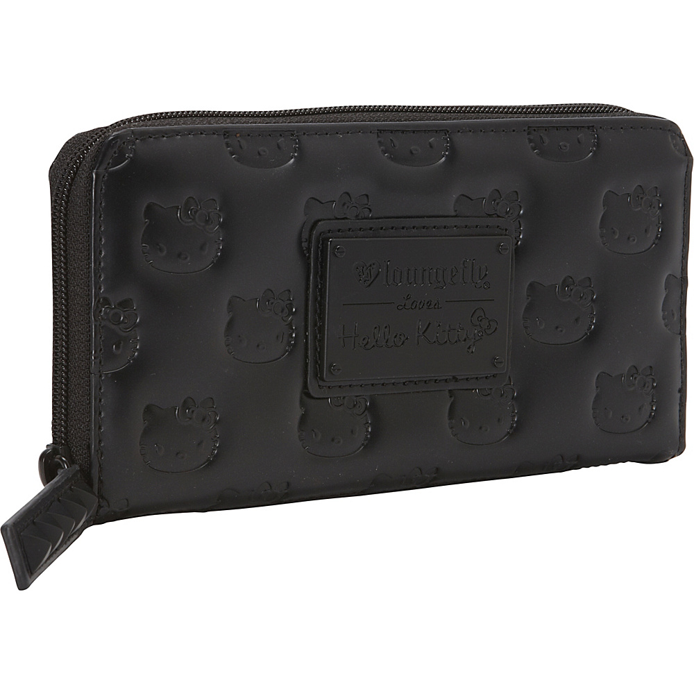 Loungefly Hello Kitty Angry Matte Black Embossed Wallet Black Loungefly Ladies Small Wallets