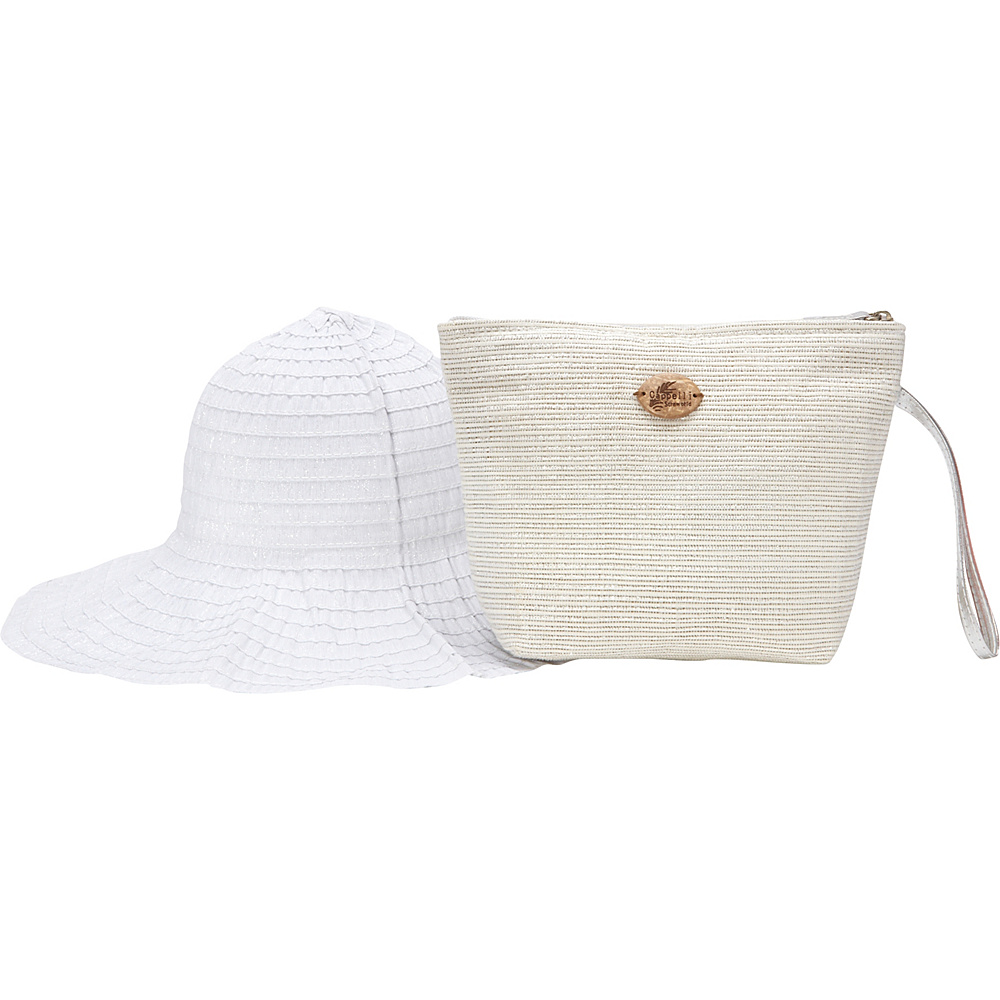 Cappelli Pack A Hat Wristlet with Hat Silver Cappelli Straw Handbags