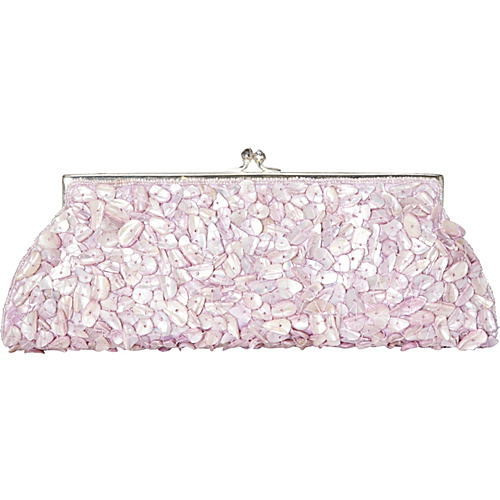 Moyna Handbags Framed Mother of Pearl Chips Clutch Lavender - Moyna Handbags Evening Bags