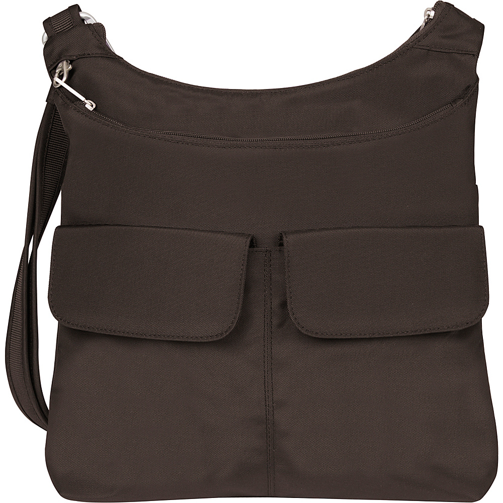 Travelon Anti Theft Classic Multi pocket Crossbody Chocolate Travelon Fabric Handbags