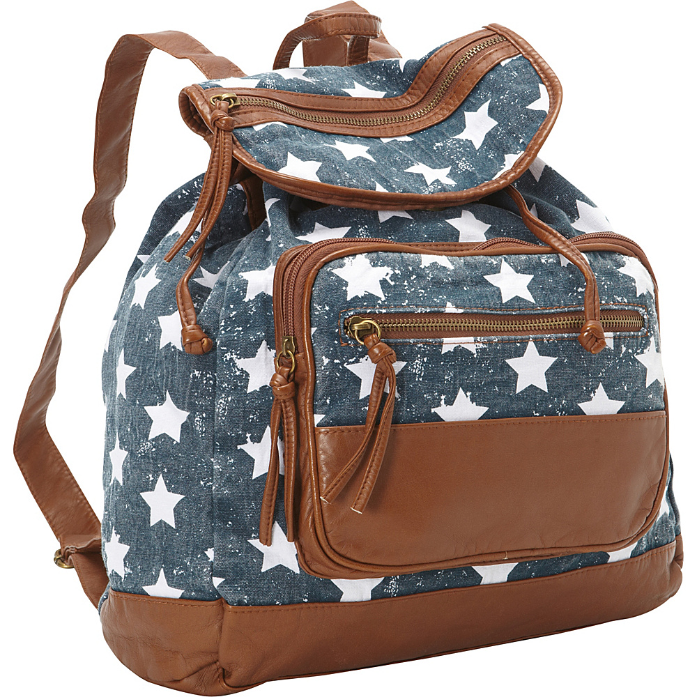 T shirt Jeans Star Printed Back Pack Blue T shirt Jeans Everyday Backpacks