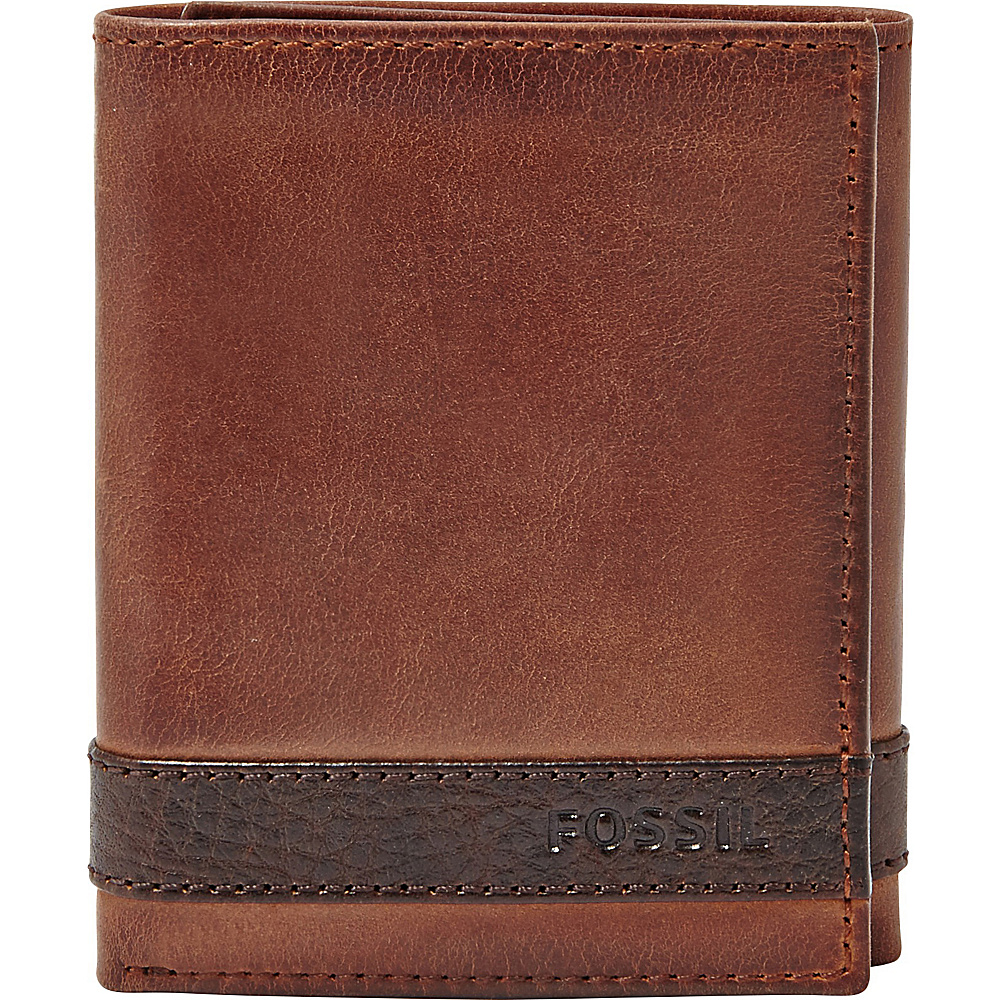 Fossil Quinn Trifold Brown Fossil Men s Wallets