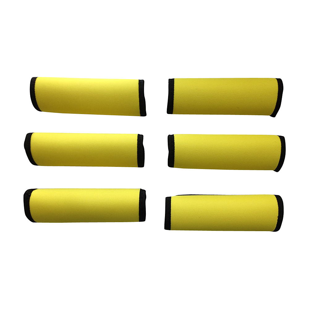Luggage Spotters Super Grabber Neoprene Handle Wrap Set Of 6 Yellow Luggage Spotters Luggage Accessories