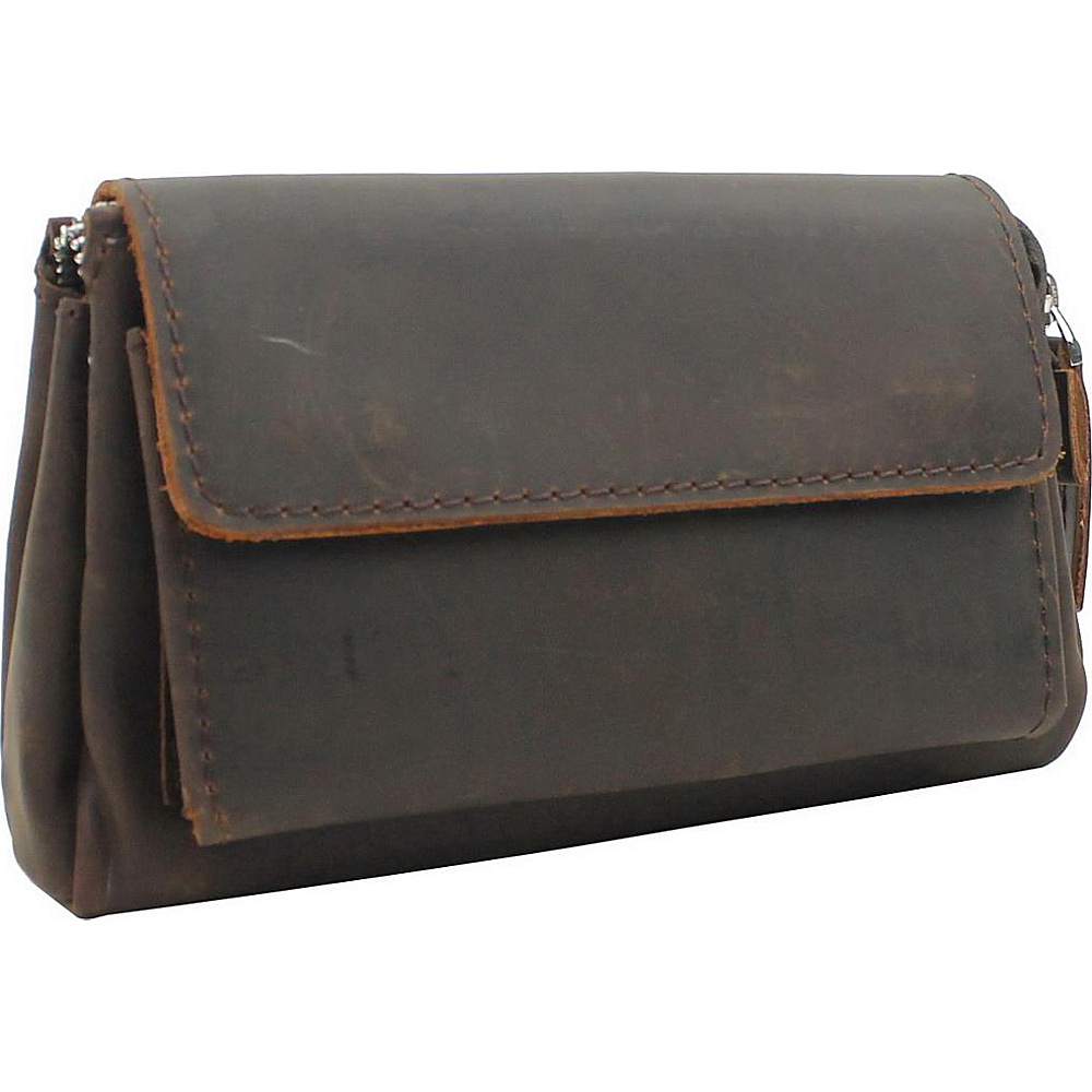 Vagabond Traveler 8.5 Large Leather Clutch Bag Dark Brown Vagabond Traveler Leather Handbags
