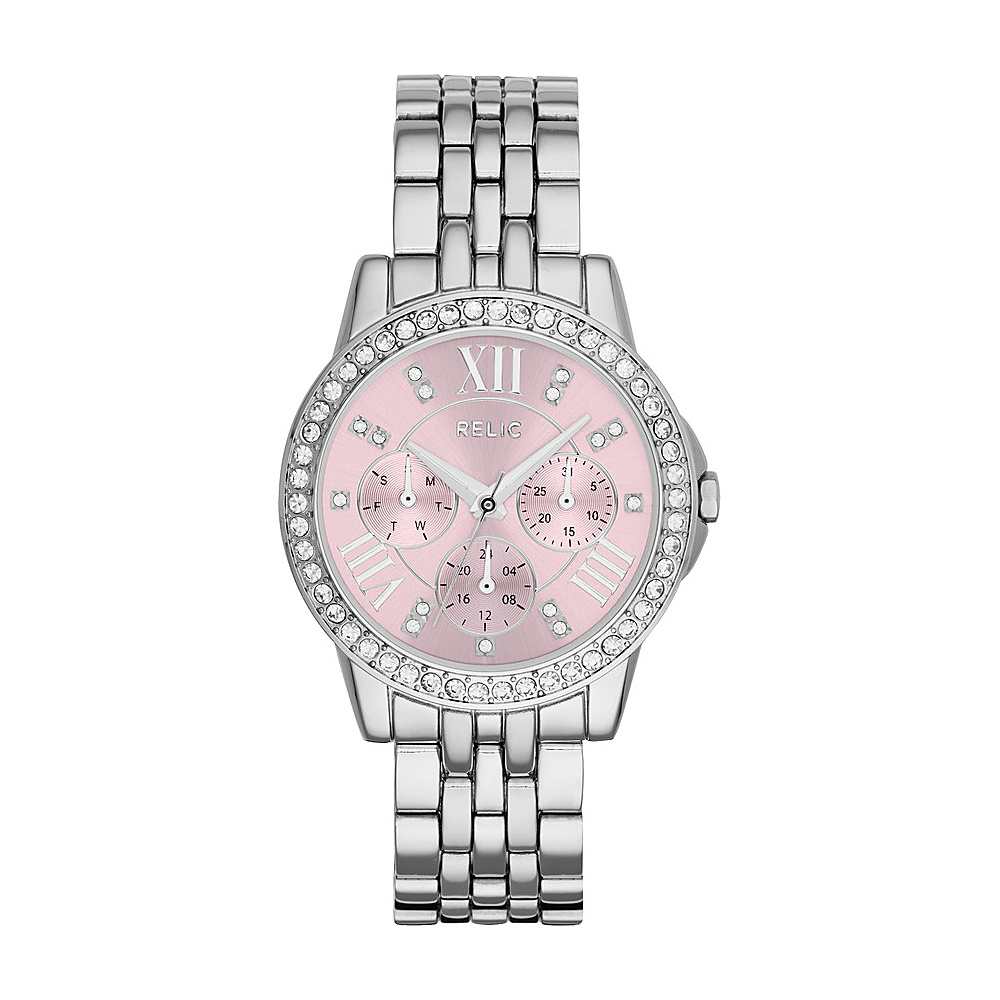 Relic Layla Multifunction Stainless Steel Watch Silver Pink Relic Watches