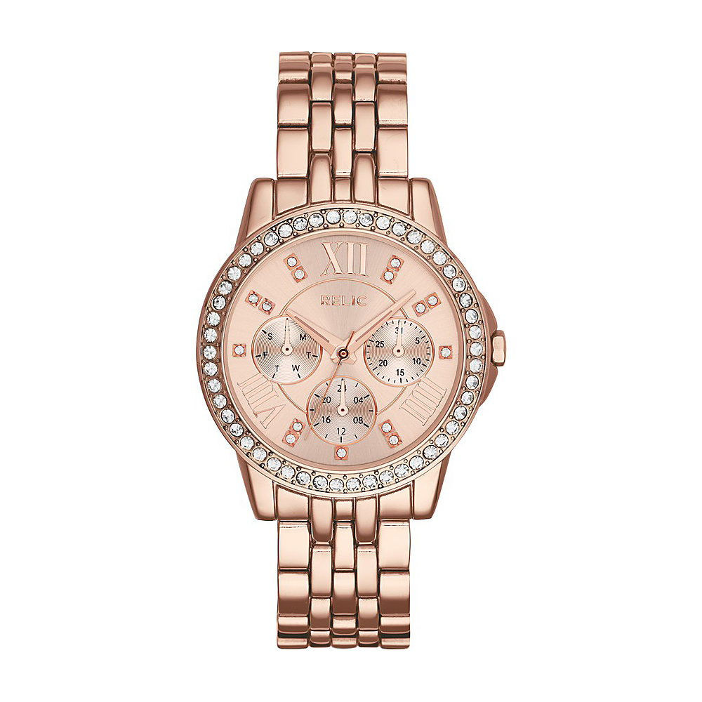 Relic Layla Multifunction Stainless Steel Watch Rose Gold Relic Watches