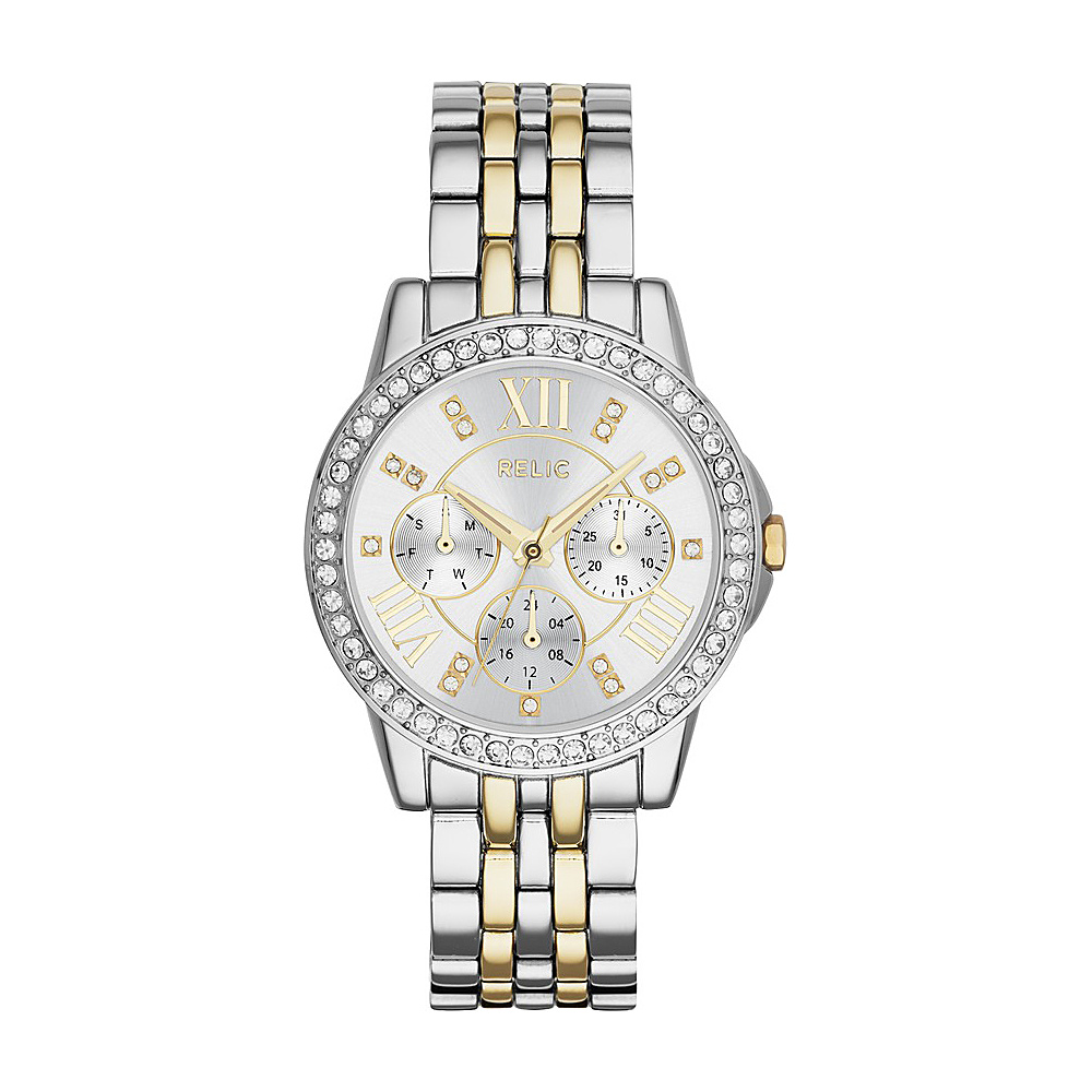 Relic Layla Multifunction Stainless Steel Watch Silver Gold Relic Watches